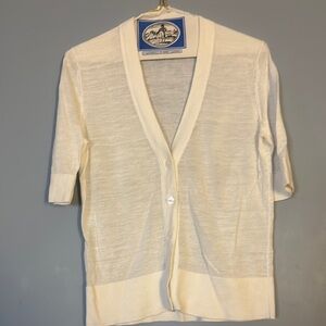 Classic Cream Cardigan Sweater